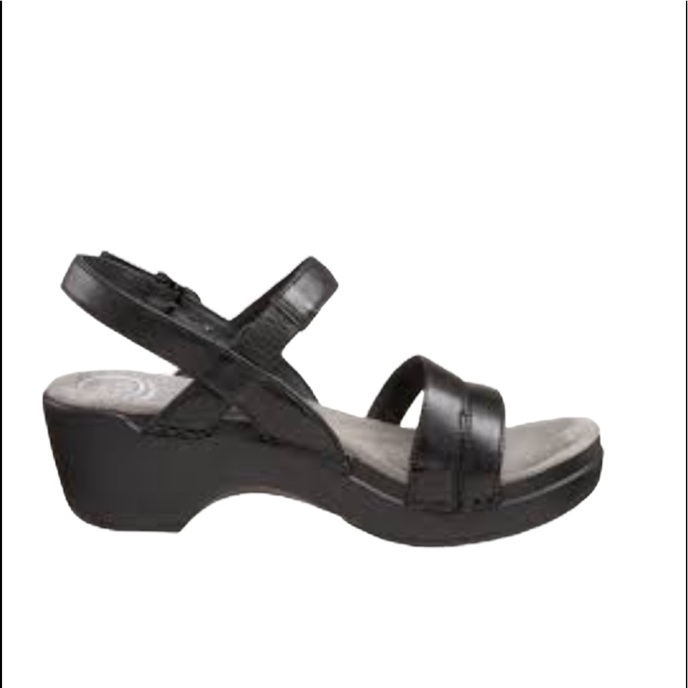DANSKO  SURRAYA Black Leather Slingback Strap Sandals Size 38/7.5-8